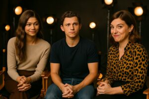 Chaz with Tom Holland and Zendaya