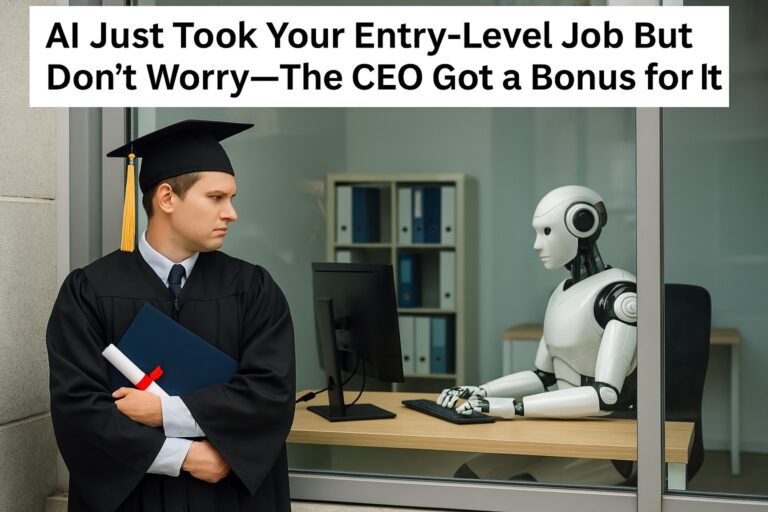 AI Just Took Your Entry-Level Job, But Don’t Worry, The CEO Got a Bonus for It